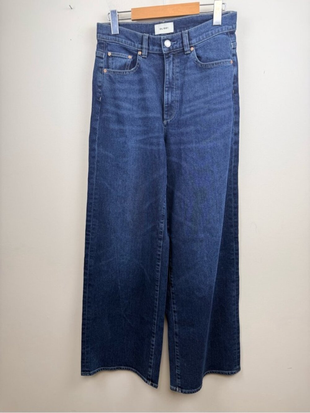 DL1961 Hepburn vintage wide leg jeans in Eve 27 - Picture 5 of 12